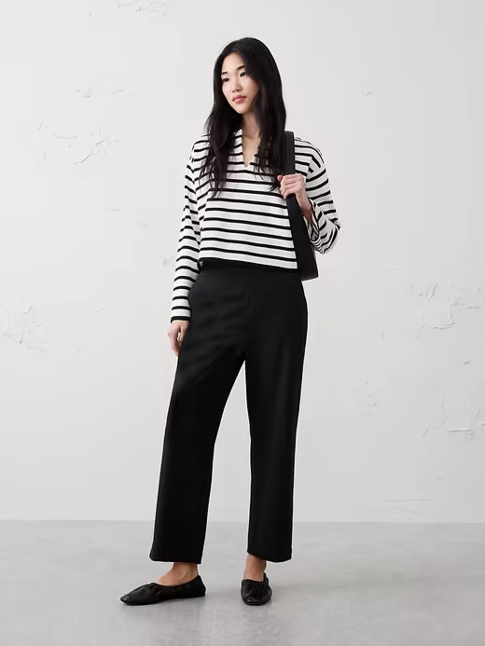 NWT! BANANA REPUBLIC BLACK HAYDEN STRAIGHT HIGH-RISE ANKLE PANT